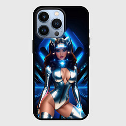 Чехол iPhone 13 Pro Космическая девушка в блестящем костюме с ушками