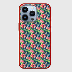 Чехол iPhone 13 Pro Маки и синицы паттерн