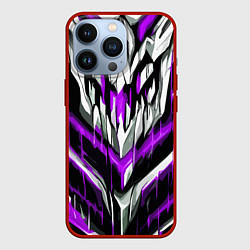 Чехол для iPhone 13 Pro Фиолетово-белые ломаные клыки, цвет: 3D-красный