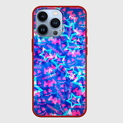 Чехол для iPhone 13 Pro Marshmello comstock star, цвет: 3D-красный