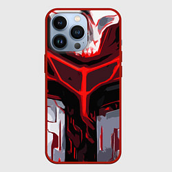 Чехол для iPhone 13 Pro Red stripes on a black and white background, цвет: 3D-красный