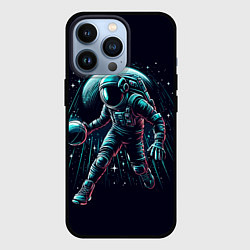Чехол для iPhone 13 Pro Космонавт играет в баскетбол, цвет: 3D-черный