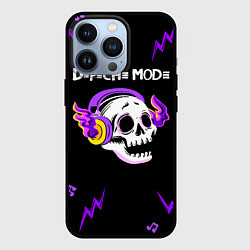 Чехол для iPhone 13 Pro Depeche Mode неоновый череп, цвет: 3D-черный