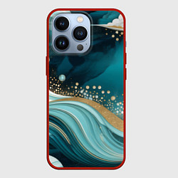 Чехол для iPhone 13 Pro Бирюзовый подводный мир, цвет: 3D-красный