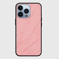 Чехол для iPhone 13 Pro Розовый однотонный текстура мрамор, цвет: 3D-черный