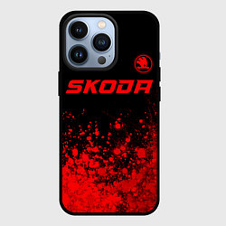 Чехол для iPhone 13 Pro Skoda - red gradient посередине, цвет: 3D-черный