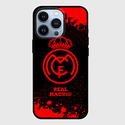 Чехол для iPhone 13 Pro Real Madrid - red gradient, цвет: 3D-черный