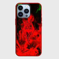 Чехол iPhone 13 Pro Skyrim fire steel