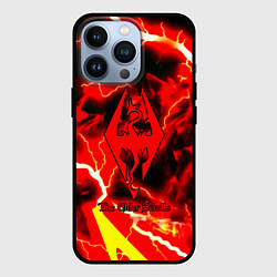 Чехол iPhone 13 Pro Skyrim red storm logo