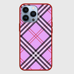 Чехол для iPhone 13 Pro Стильная клетка - крупно, цвет: 3D-красный