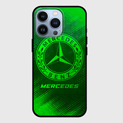 Чехол для iPhone 13 Pro Mercedes - green gradient, цвет: 3D-черный