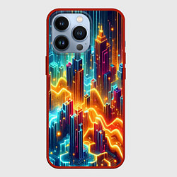 Чехол для iPhone 13 Pro Neon metropolis - vaporwave, цвет: 3D-красный