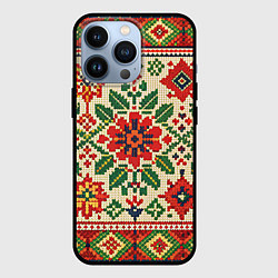 Чехол для iPhone 13 Pro Славянский узор и орнамент, цвет: 3D-черный