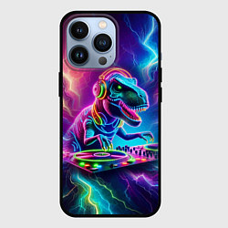 Чехол iPhone 13 Pro Tyrannosaur DJ - neon glow