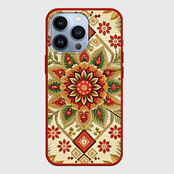 Чехол для iPhone 13 Pro Стиль советского ковра узоры и орнамент, цвет: 3D-красный