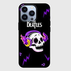 Чехол для iPhone 13 Pro The Beatles неоновый череп, цвет: 3D-черный