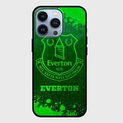 Чехол для iPhone 13 Pro Everton - green gradient, цвет: 3D-черный