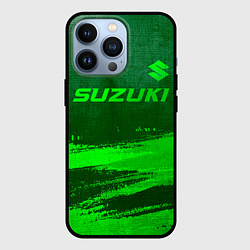 Чехол для iPhone 13 Pro Suzuki - green gradient посередине, цвет: 3D-черный