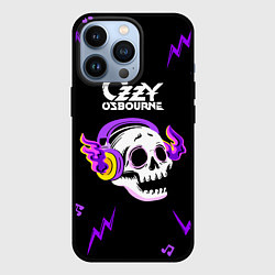 Чехол для iPhone 13 Pro Ozzy Osbourne неоновый череп, цвет: 3D-черный