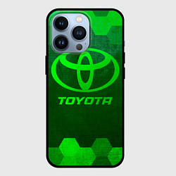 Чехол для iPhone 13 Pro Toyota - green gradient, цвет: 3D-черный