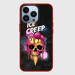 Чехол для iPhone 13 Pro Ice creep - рожок мороженого черепа, цвет: 3D-красный