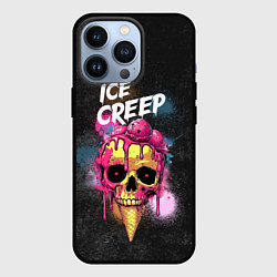 Чехол для iPhone 13 Pro Ice creep - рожок мороженого черепа, цвет: 3D-черный