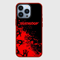 Чехол для iPhone 13 Pro Deathloop руки краска, цвет: 3D-красный