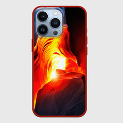 Чехол для iPhone 13 Pro Абстракция разлом, цвет: 3D-красный