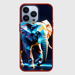 Чехол для iPhone 13 Pro Большой полигональный слон, цвет: 3D-красный