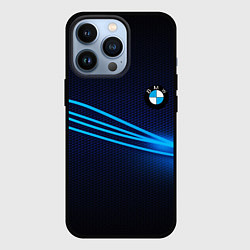 Чехол для iPhone 13 Pro BMW line blue, цвет: 3D-черный