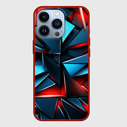 Чехол для iPhone 13 Pro Геометрические осколки, цвет: 3D-красный