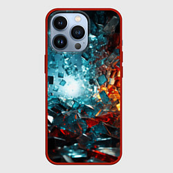 Чехол для iPhone 13 Pro Тоннель из осколков, цвет: 3D-красный