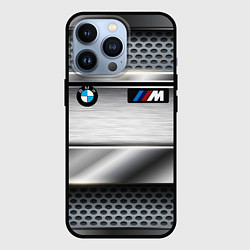 Чехол для iPhone 13 Pro BMW metal texture, цвет: 3D-черный