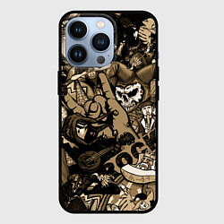 Чехол для iPhone 13 Pro Король и шут средневековья играют рок, цвет: 3D-черный