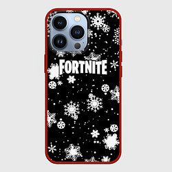 Чехол для iPhone 13 Pro Fortnite winter snow, цвет: 3D-красный