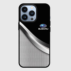 Чехол для iPhone 13 Pro Subaru metal steel, цвет: 3D-черный