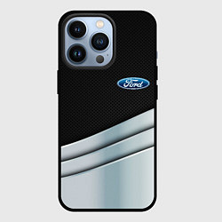 Чехол для iPhone 13 Pro FORD metal texture, цвет: 3D-черный