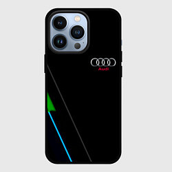 Чехол для iPhone 13 Pro AUDI geometry line, цвет: 3D-черный