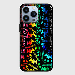 Чехол для iPhone 13 Pro Marshmello neon color, цвет: 3D-черный