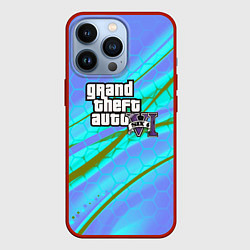 Чехол для iPhone 13 Pro GTA 6 неоновые соты геометрия, цвет: 3D-красный