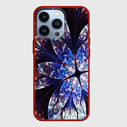 Чехол для iPhone 13 Pro Фрактальный узора стекло, цвет: 3D-красный