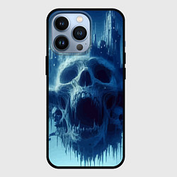 Чехол для iPhone 13 Pro Фантастический череп и сказочный город под луной, цвет: 3D-черный