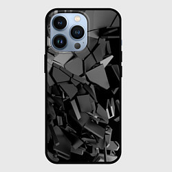 Чехол для iPhone 13 Pro Битое стекло, цвет: 3D-черный