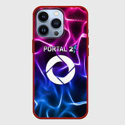 Чехол для iPhone 13 Pro Portal неоновые волны, цвет: 3D-красный