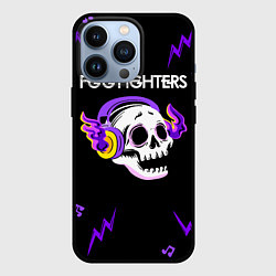 Чехол для iPhone 13 Pro Foo Fighters неоновый череп, цвет: 3D-черный