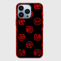 Чехол iPhone 13 Pro Twenty one pilots rose pattern