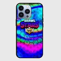 Чехол для iPhone 13 Pro Brawl stars neon gradient, цвет: 3D-черный