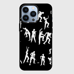 Чехол для iPhone 13 Pro Silhouettes of moving people, цвет: 3D-черный