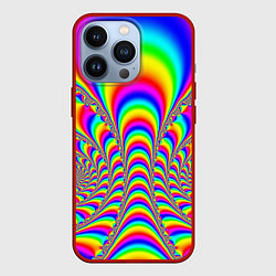 Чехол iPhone 13 Pro Оптические иллюзии волны неон