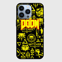 Чехол для iPhone 13 Pro Doom x Witcher, цвет: 3D-черный